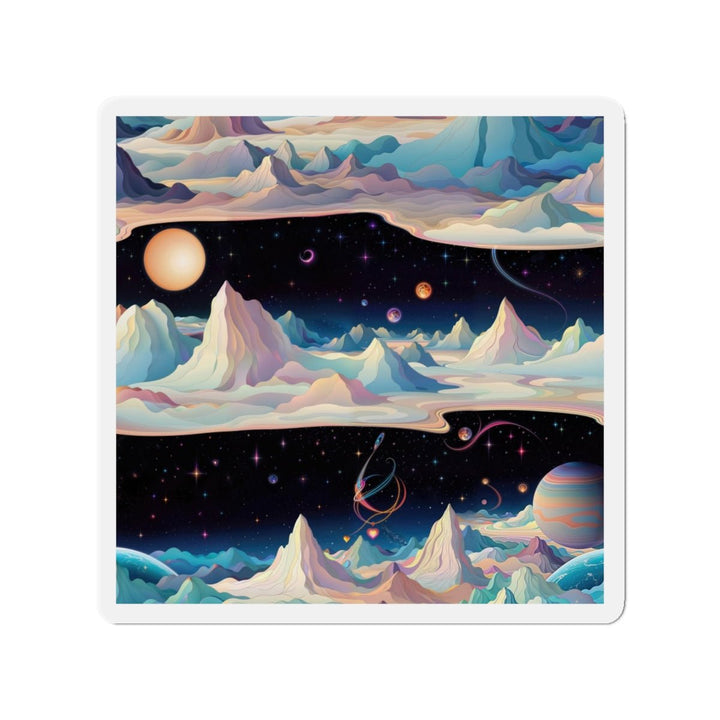 Surreal Cosmic Landscape - Die-cut Magnet - Home Decor - g(0D·IO) - 5" x 5" - Die-Cut - 1 pc