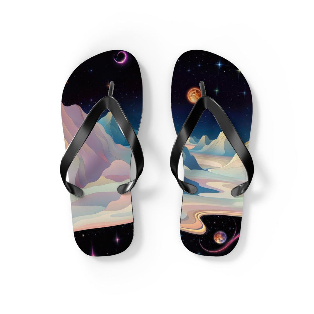 Surreal Cosmic Landscape - Flip Flops - Shoes - g(0D·IO) - S - Black sole -