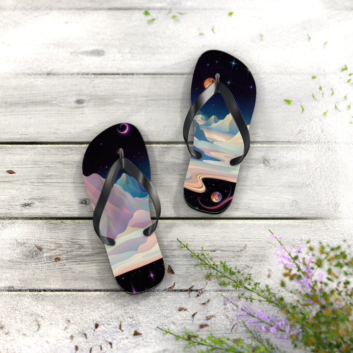 Surreal Cosmic Landscape - Flip Flops - Shoes - g(0D·IO) - XL - Black sole -