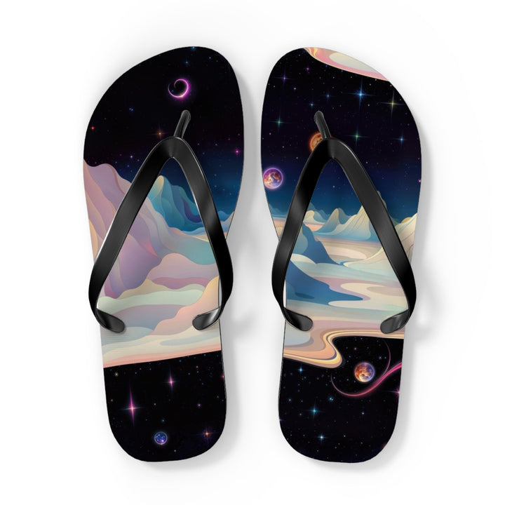 Surreal Cosmic Landscape - Flip Flops - Shoes - g(0D·IO) - XL - Black sole -