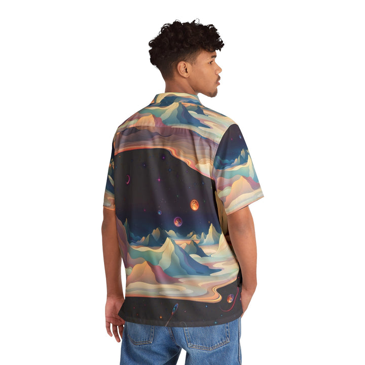 Surreal Cosmic Landscape - Men's Hawaiian Shirt - All Over Prints - g(0D·IO) - S - Black -