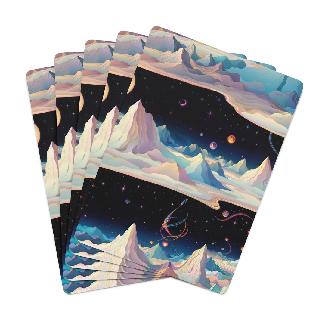 Surreal Cosmic Landscape - Poker Cards - Paper products - g(0D·IO) - 2.47" x 3.47" - White - Semi Glossy