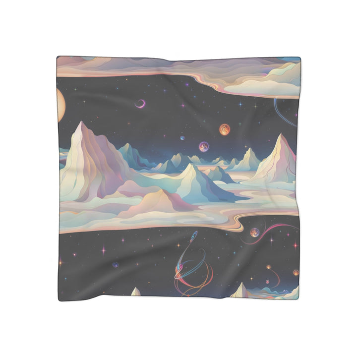 Surreal Cosmic Landscape - Poly Scarf - Accessories - g(0D·IO) - Poly voile - 25" × 25" -