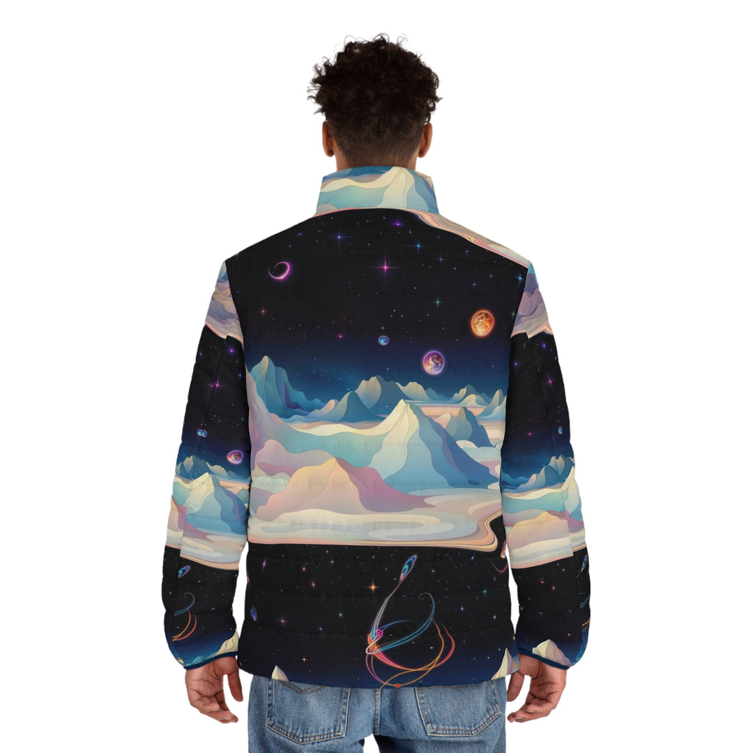 Surreal Cosmic Landscape - Puffer Jacket - All Over Prints - g(0D·IO) - S - Black zipper -