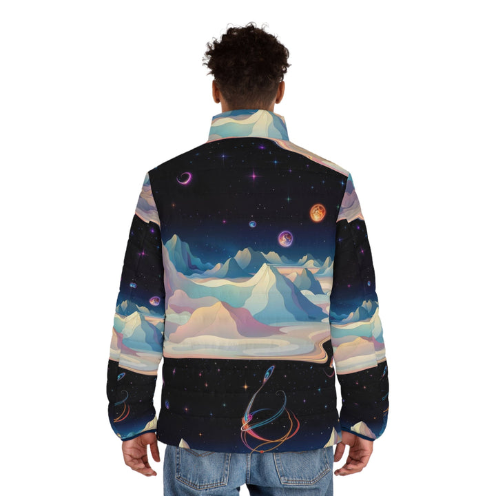 Surreal Cosmic Landscape - Puffer Jacket - All Over Prints - g(0D·IO) - S - Black zipper -