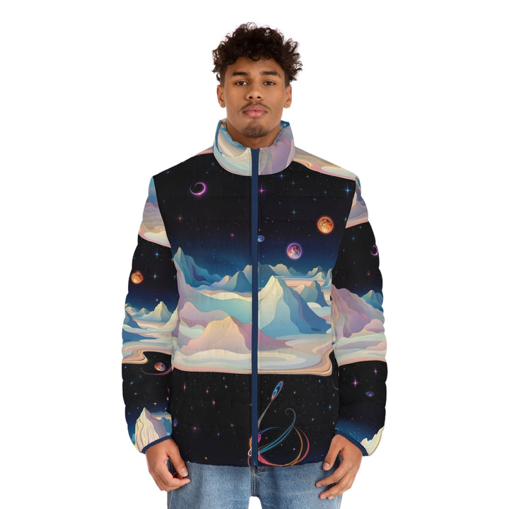 Surreal Cosmic Landscape - Puffer Jacket - All Over Prints - g(0D·IO) - S - Black zipper -