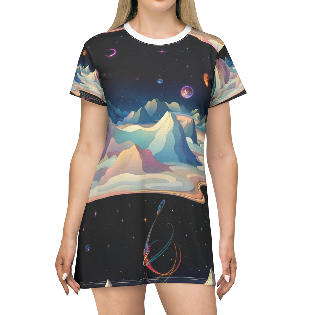 Surreal Cosmic Landscape - T-Shirt Dress - All Over Prints - g(0D·IO) - XS - -