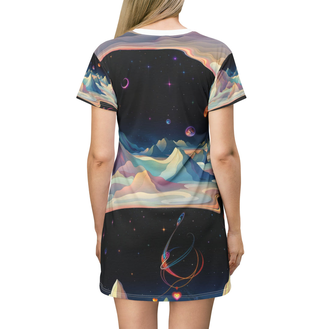 Surreal Cosmic Landscape - T-Shirt Dress - All Over Prints - g(0D·IO) - XS - -