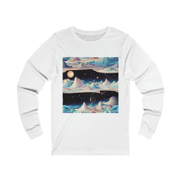 Surreal Cosmic Landscape - Unisex Jersey Long Sleeve Tee - Long-sleeve - g(0D·IO) - S - White -