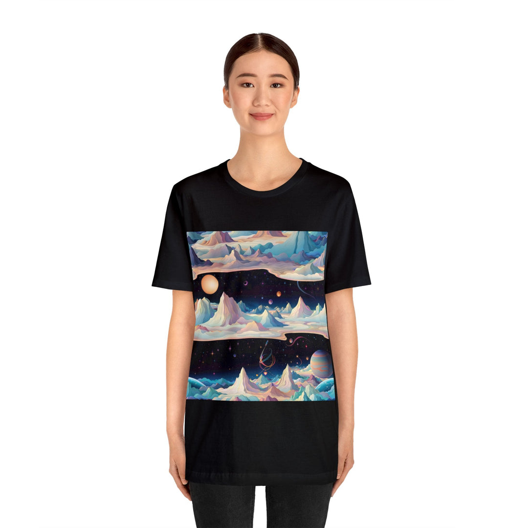 Surreal Cosmic Landscape - Unisex Jersey Short Sleeve Tee - T-Shirt - g(0D·IO) - Black - S -