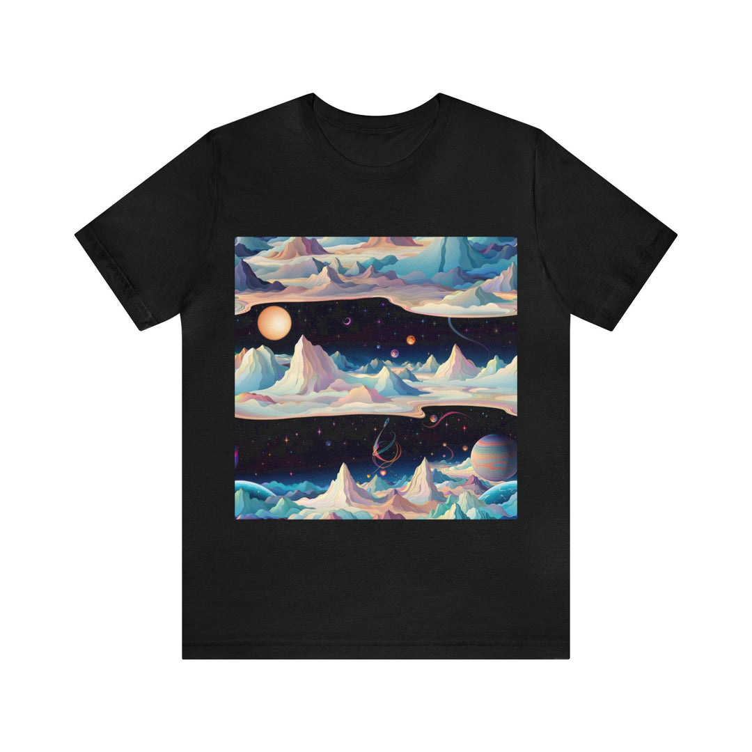 Surreal Cosmic Landscape - Unisex Jersey Short Sleeve Tee - T-Shirt - g(0D·IO) - Black - S -