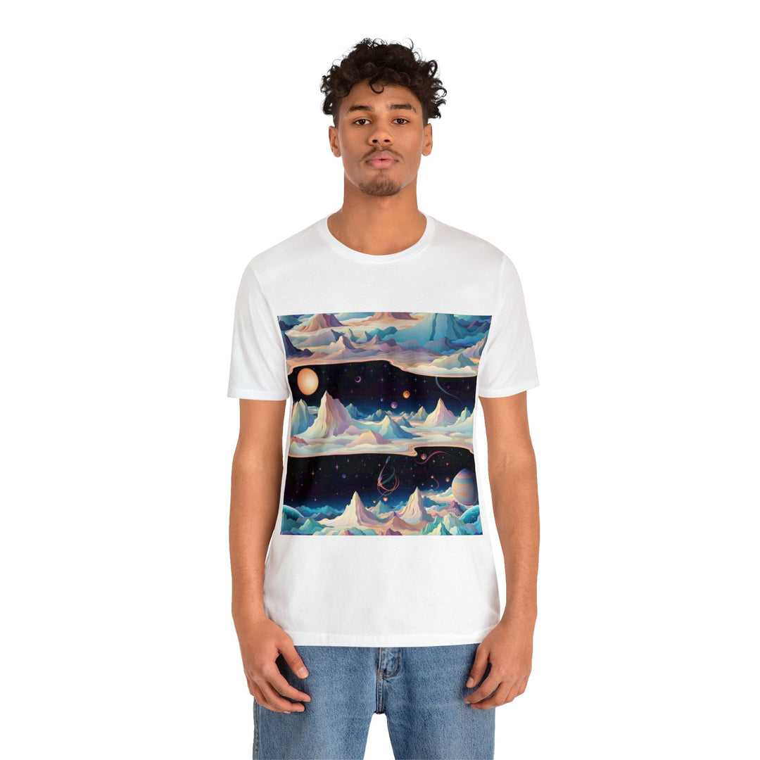 Surreal Cosmic Landscape - Unisex Jersey Short Sleeve Tee - T-Shirt - g(0D·IO) - Black - S -