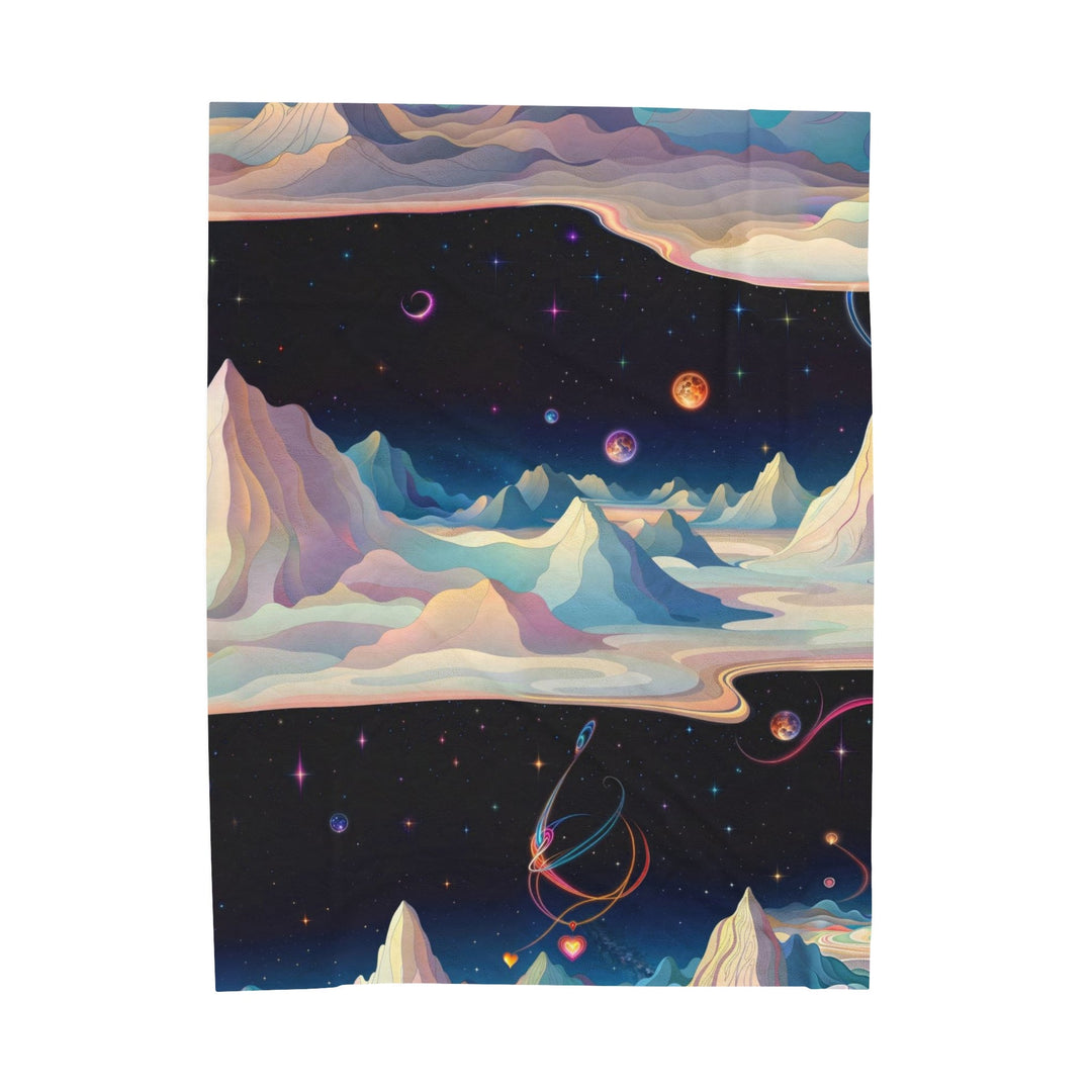 Surreal Cosmic Landscape - Velveteen Plush Blanket - All Over Prints - g(0D·IO) - 60" × 80" - -