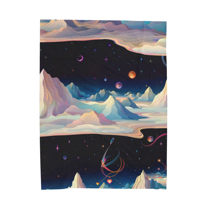 Surreal Cosmic Landscape - Velveteen Plush Blanket - All Over Prints - g(0D·IO) - 60" × 80" - -