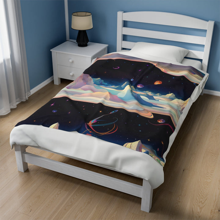 Surreal Cosmic Landscape - Velveteen Plush Blanket - All Over Prints - g(0D·IO) - 60" × 80" - -