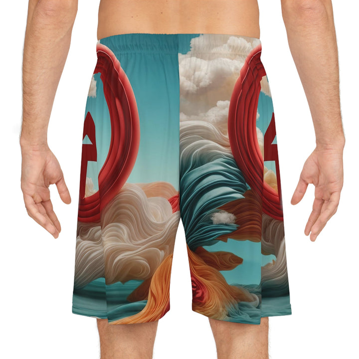 Surreal Directional Ascend - AOP Basketball Shorts - All Over Prints - g(0D·IO) - Seam thread color automatically matched to design - XS -