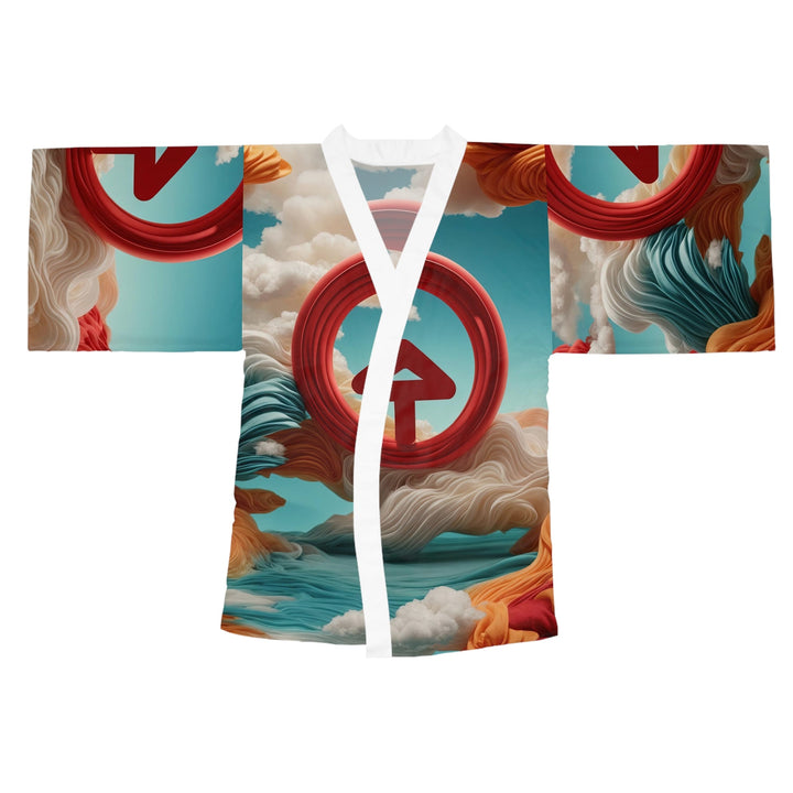 Surreal Directional Ascend - Long Sleeve Kimono Robe - All Over Prints - g(0D·IO) - XS - White -