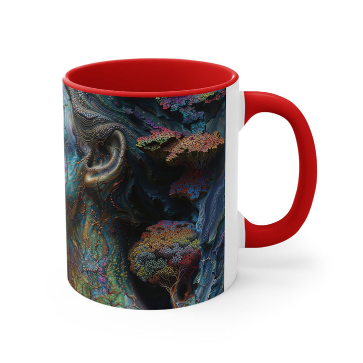 Surreal Nature Portrait - Accent Coffee Mug - Mug - g(0D·IO) - Pink - 11oz -