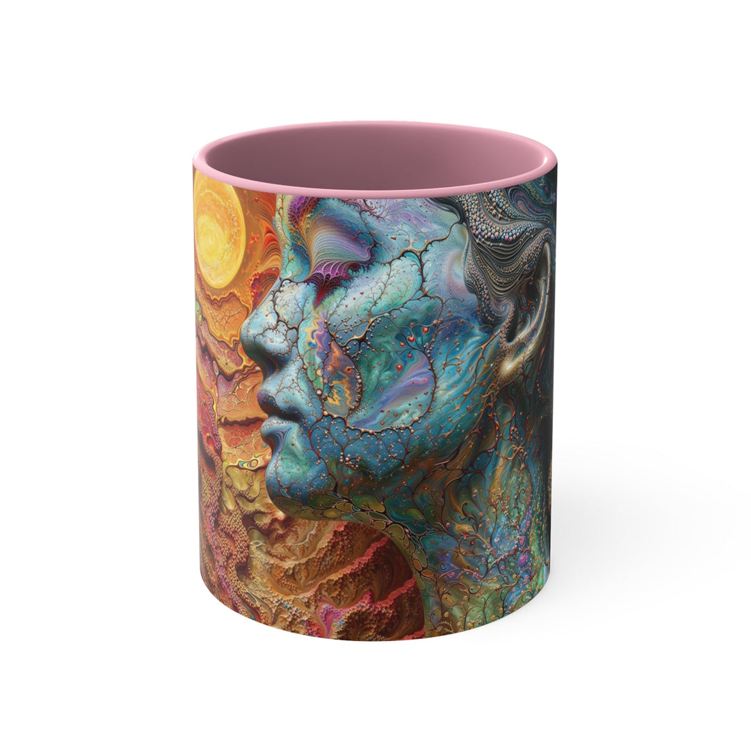 Surreal Nature Portrait - Accent Coffee Mug - Mug - g(0D·IO) - Pink - 11oz -