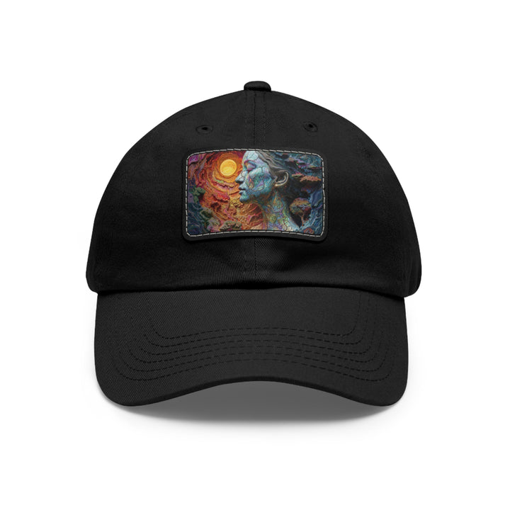 Surreal Nature Portrait - Dad Hat - Hats - g(0D·IO) - Black / Black patch - Rectangle - One size