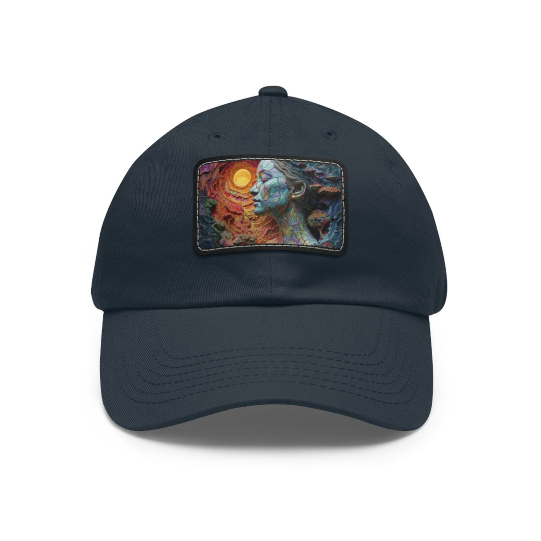 Surreal Nature Portrait - Dad Hat - Hats - g(0D·IO) - Navy / Black patch - Rectangle - One size