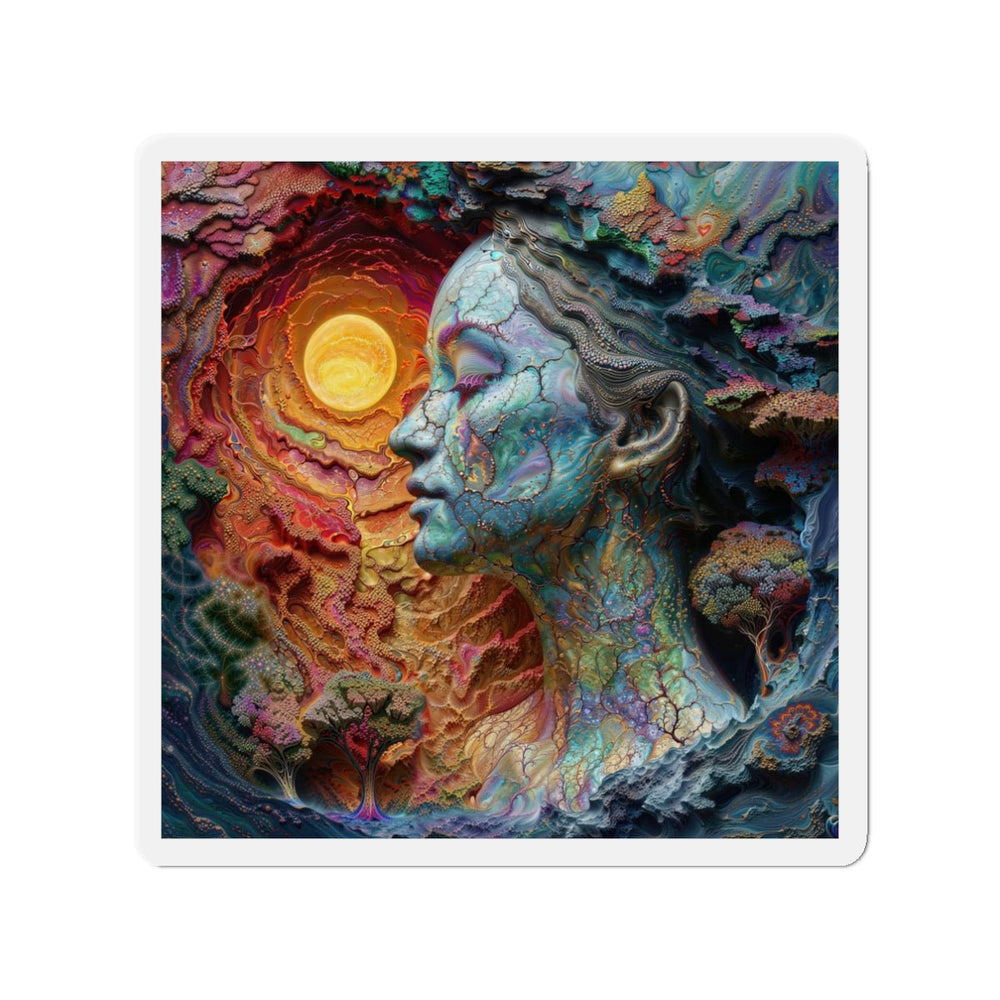 Surreal Nature Portrait - Die-cut Magnet - Home Decor - g(0D·IO) - 3" x 3" - Die-Cut - 1 pc