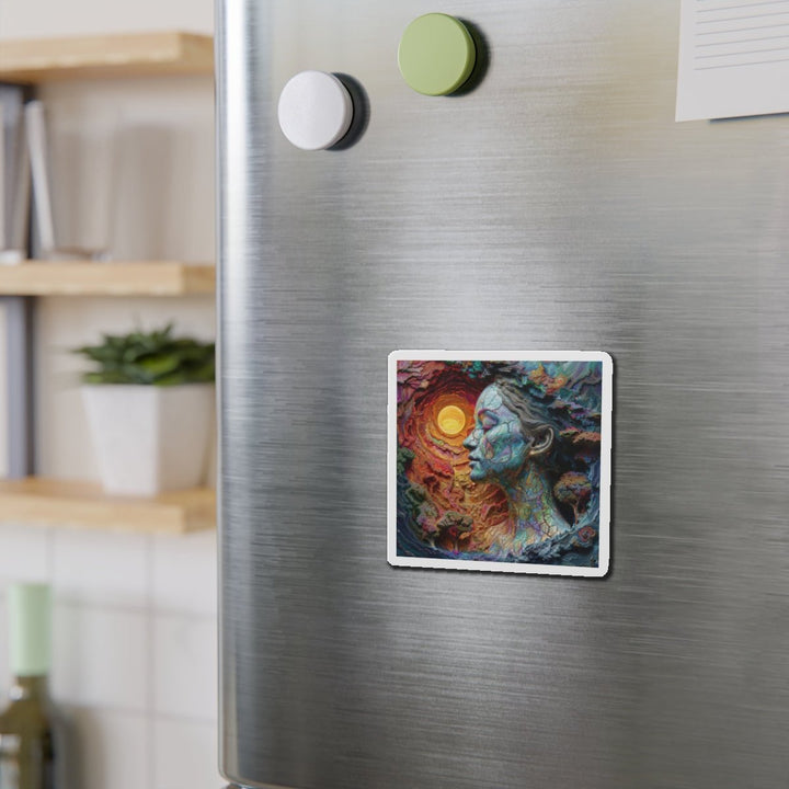 Surreal Nature Portrait - Die-cut Magnet - Home Decor - g(0D·IO) - 6 × 6" - Die-Cut - 1 pc