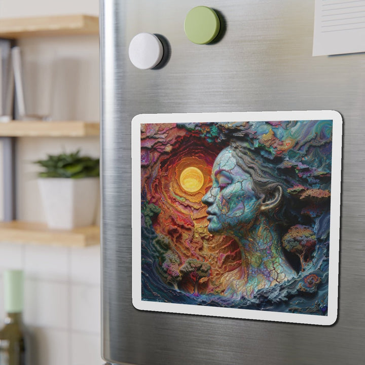 Surreal Nature Portrait - Die-cut Magnet - Home Decor - g(0D·IO) - 6 × 6" - Die-Cut - 1 pc