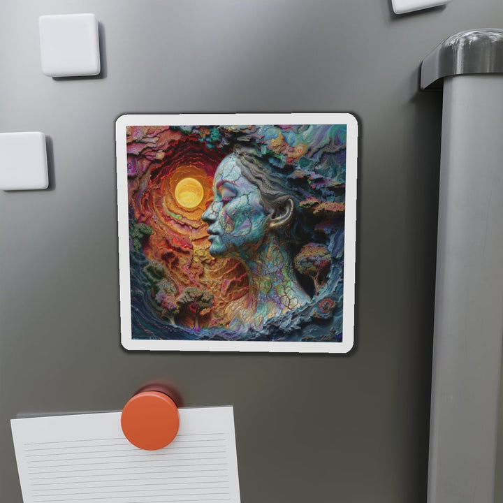 Surreal Nature Portrait - Die-cut Magnet - Home Decor - g(0D·IO) - 6 × 6" - Die-Cut - 1 pc