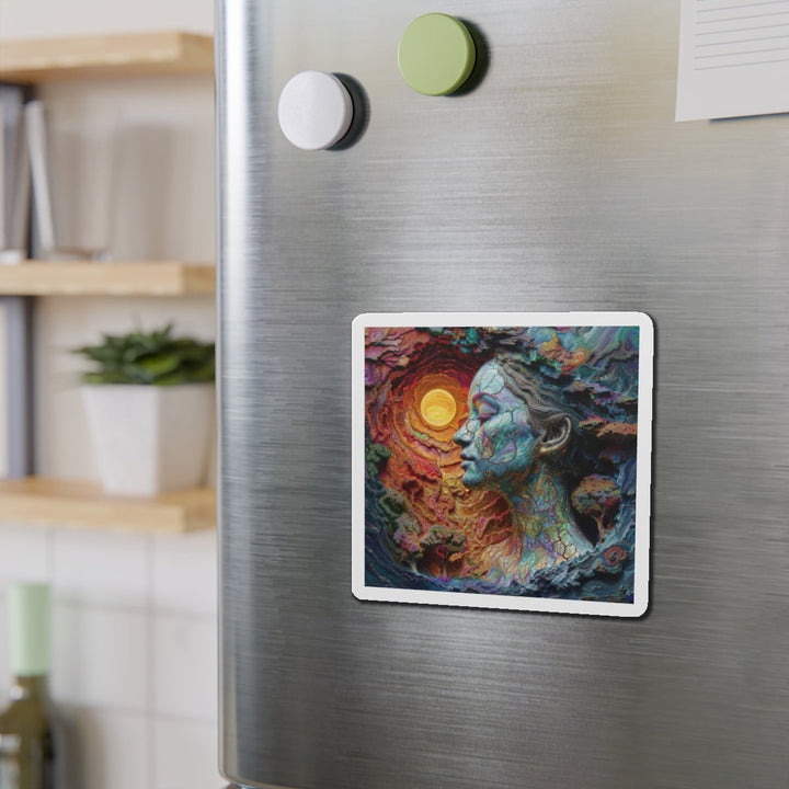 Surreal Nature Portrait - Die-cut Magnet - Home Decor - g(0D·IO) - 6 × 6" - Die-Cut - 1 pc