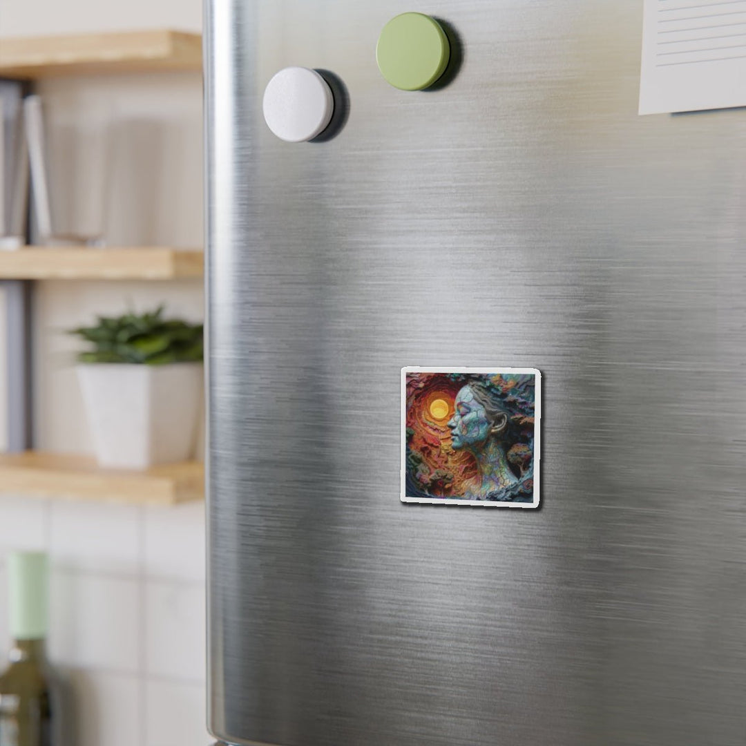 Surreal Nature Portrait - Die-cut Magnet - Home Decor - g(0D·IO) - 6 × 6" - Die-Cut - 1 pc
