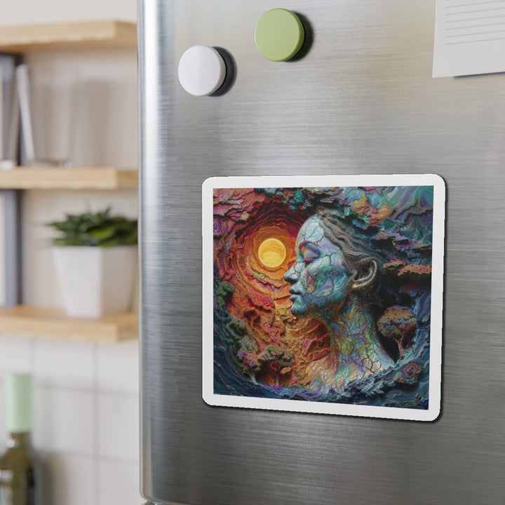 Surreal Nature Portrait - Die-cut Magnet - Home Decor - g(0D·IO) - 6 × 6" - Die-Cut - 1 pc