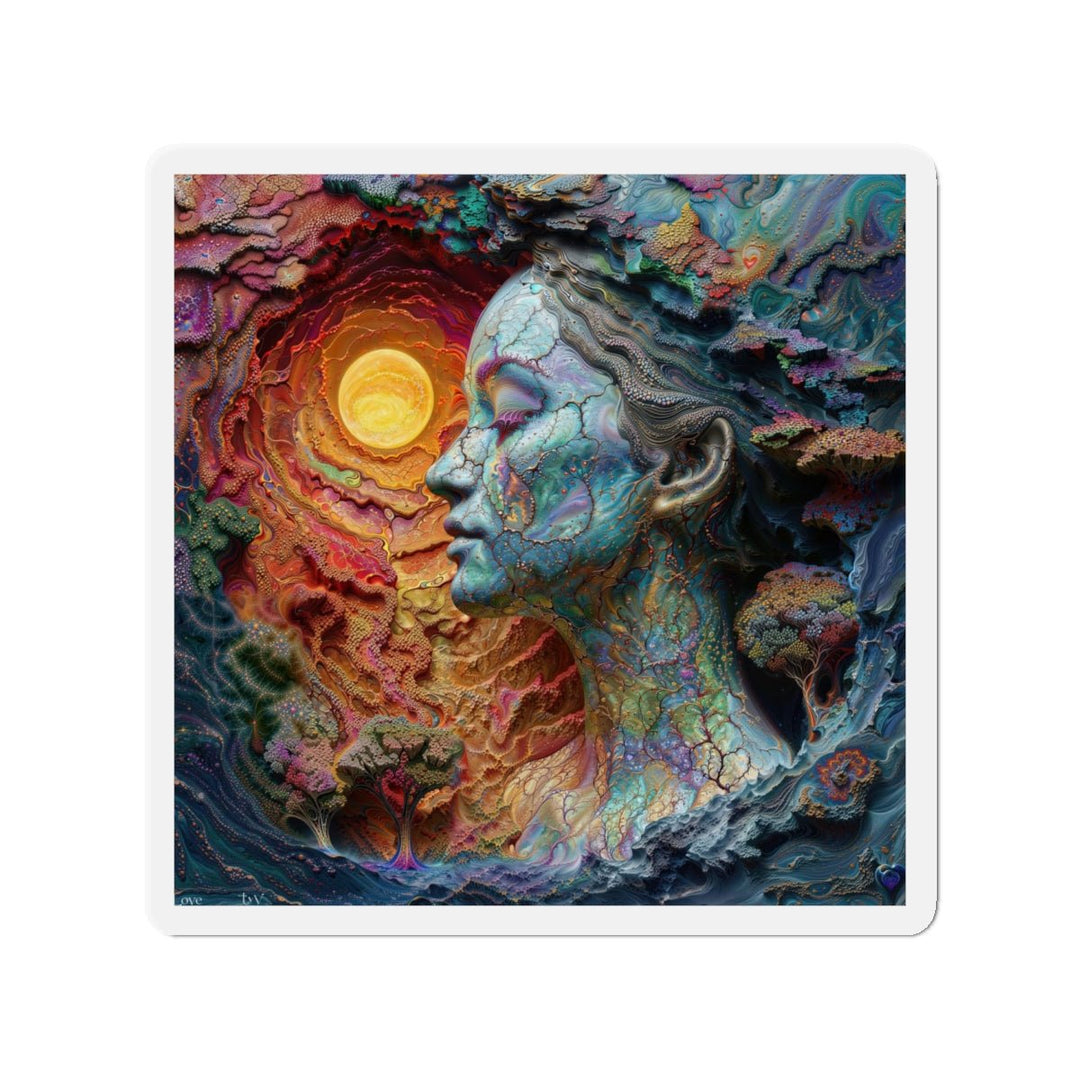 Surreal Nature Portrait - Die-cut Magnet - Home Decor - g(0D·IO) - 6 × 6" - Die-Cut - 1 pc