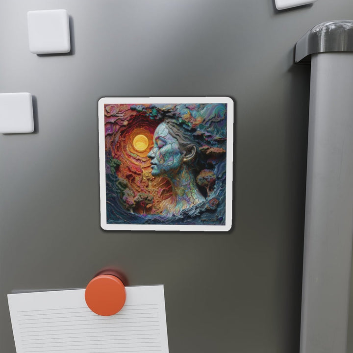 Surreal Nature Portrait - Die-cut Magnet - Home Decor - g(0D·IO) - 6 × 6" - Die-Cut - 1 pc