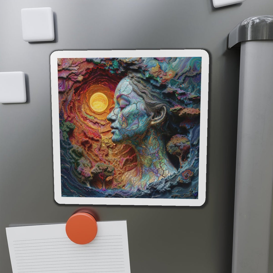Surreal Nature Portrait - Die-cut Magnet - Home Decor - g(0D·IO) - 6 × 6" - Die-Cut - 1 pc