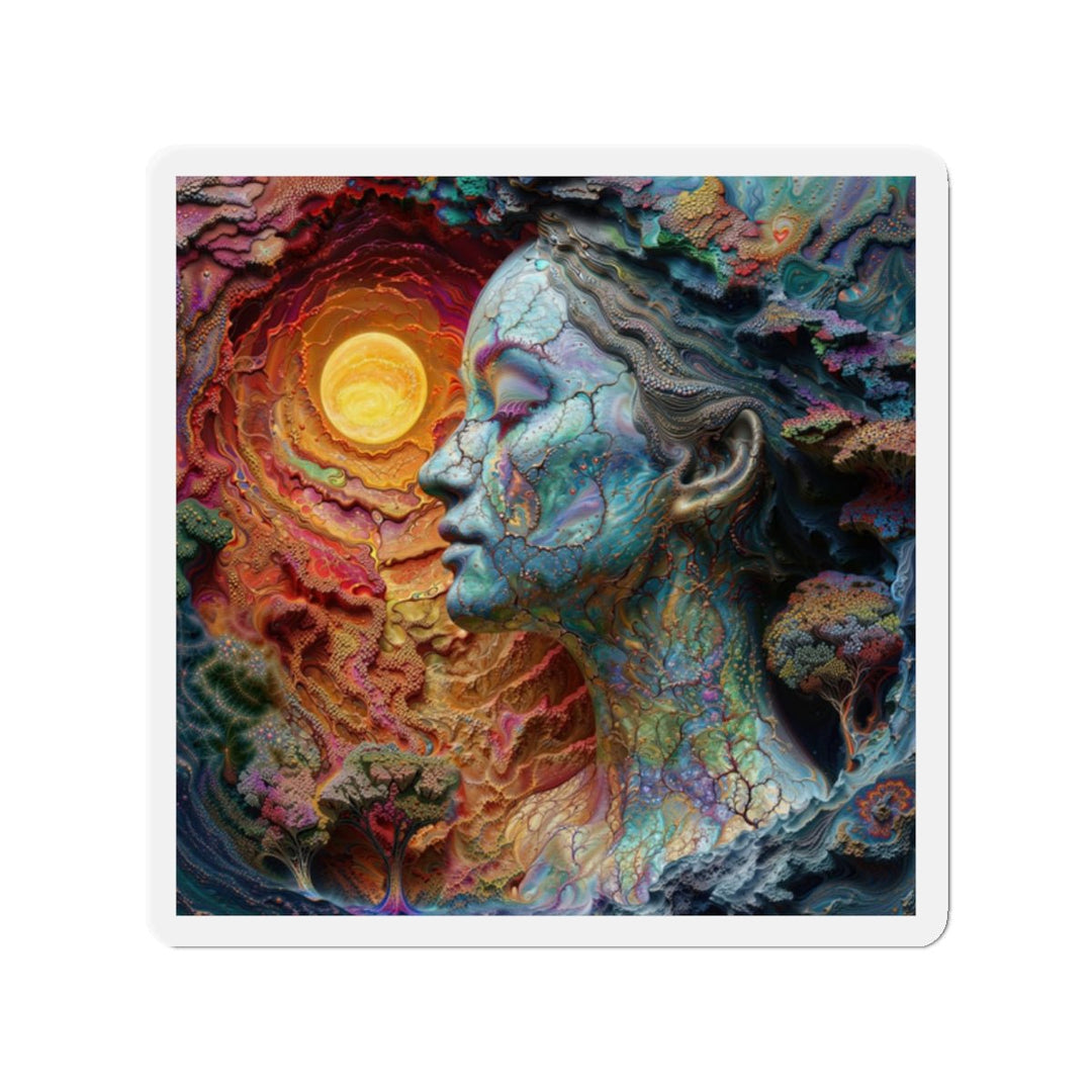 Surreal Nature Portrait - Die-cut Magnet - Home Decor - g(0D·IO) - 2" x 2" - Die-Cut - 1 pc