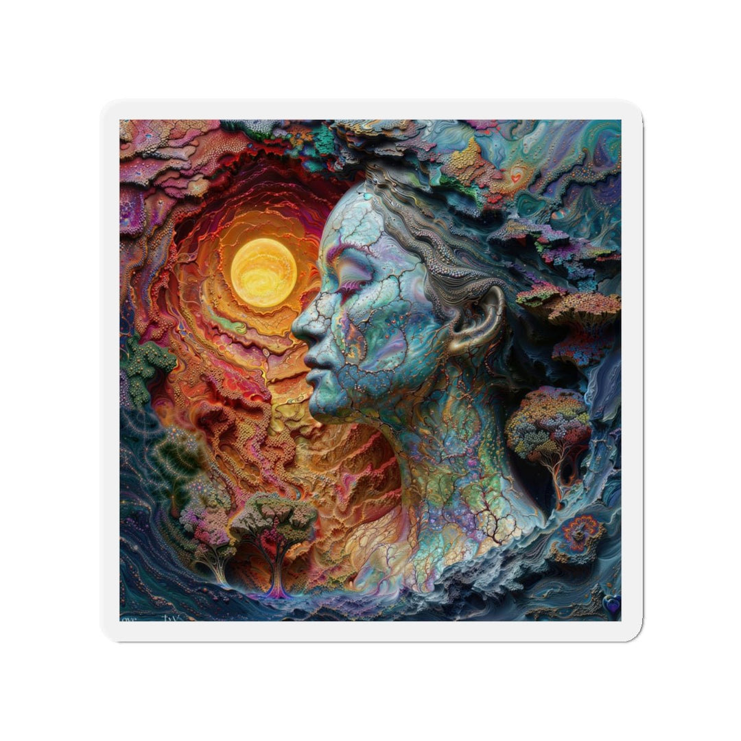 Surreal Nature Portrait - Die-cut Magnet - Home Decor - g(0D·IO) - 5" x 5" - Die-Cut - 1 pc