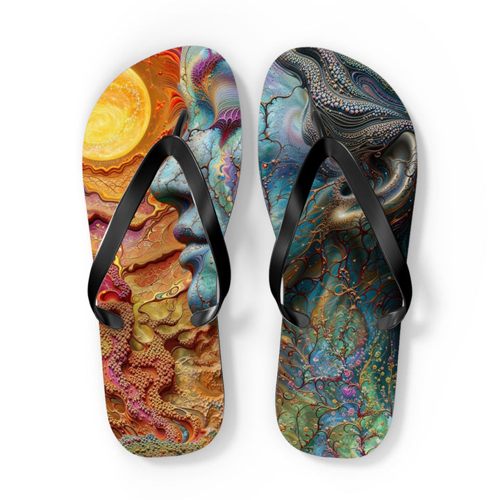 Surreal Nature Portrait - Flip Flops - Shoes - g(0D·IO) - XL - Black sole -