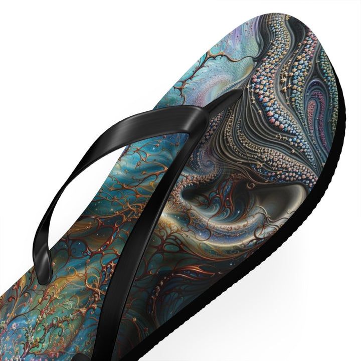 Surreal Nature Portrait - Flip Flops - Shoes - g(0D·IO) - XL - Black sole -