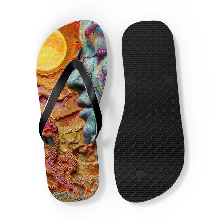 Surreal Nature Portrait - Flip Flops - Shoes - g(0D·IO) - XL - Black sole -