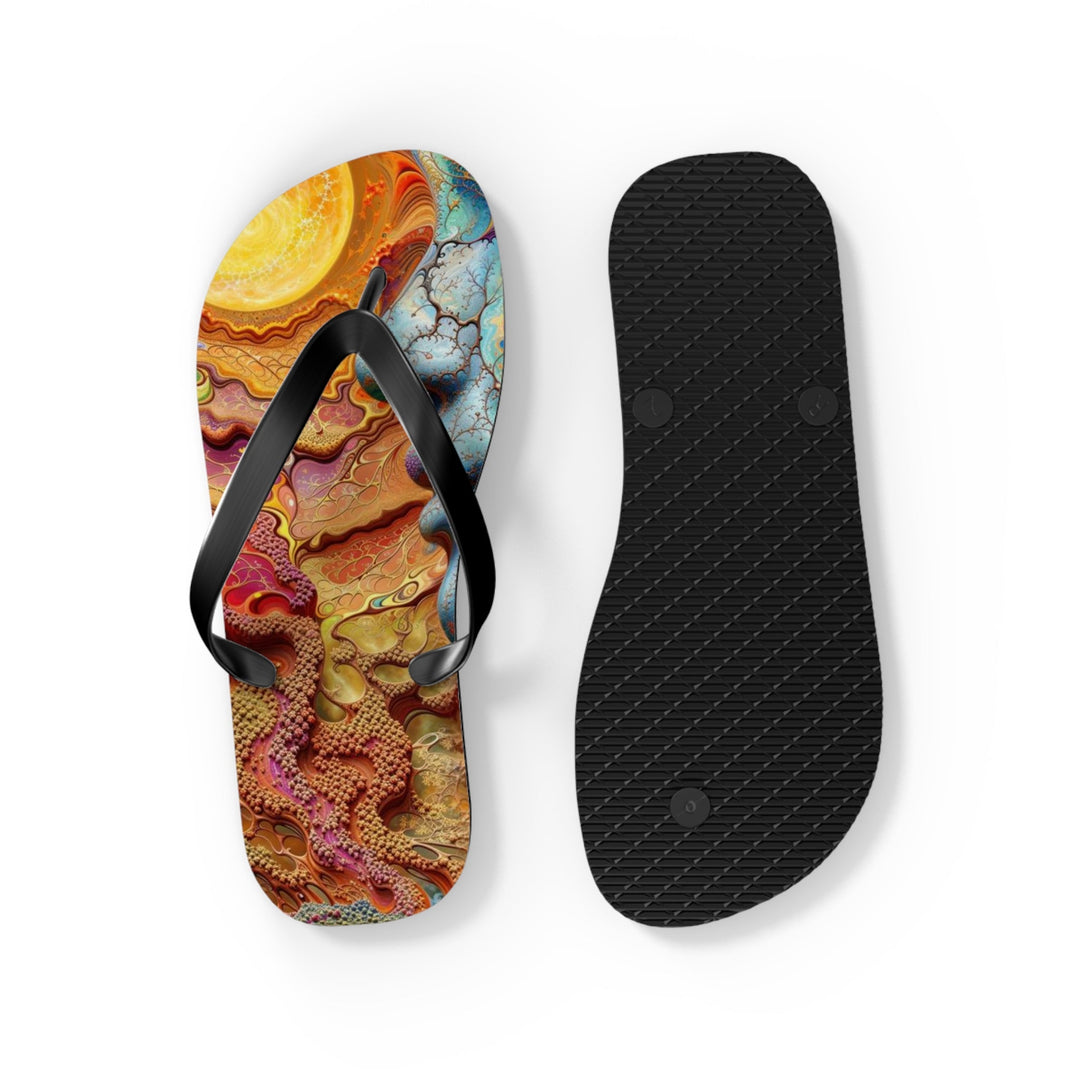 Surreal Nature Portrait - Flip Flops - Shoes - g(0D·IO) - XL - Black sole -