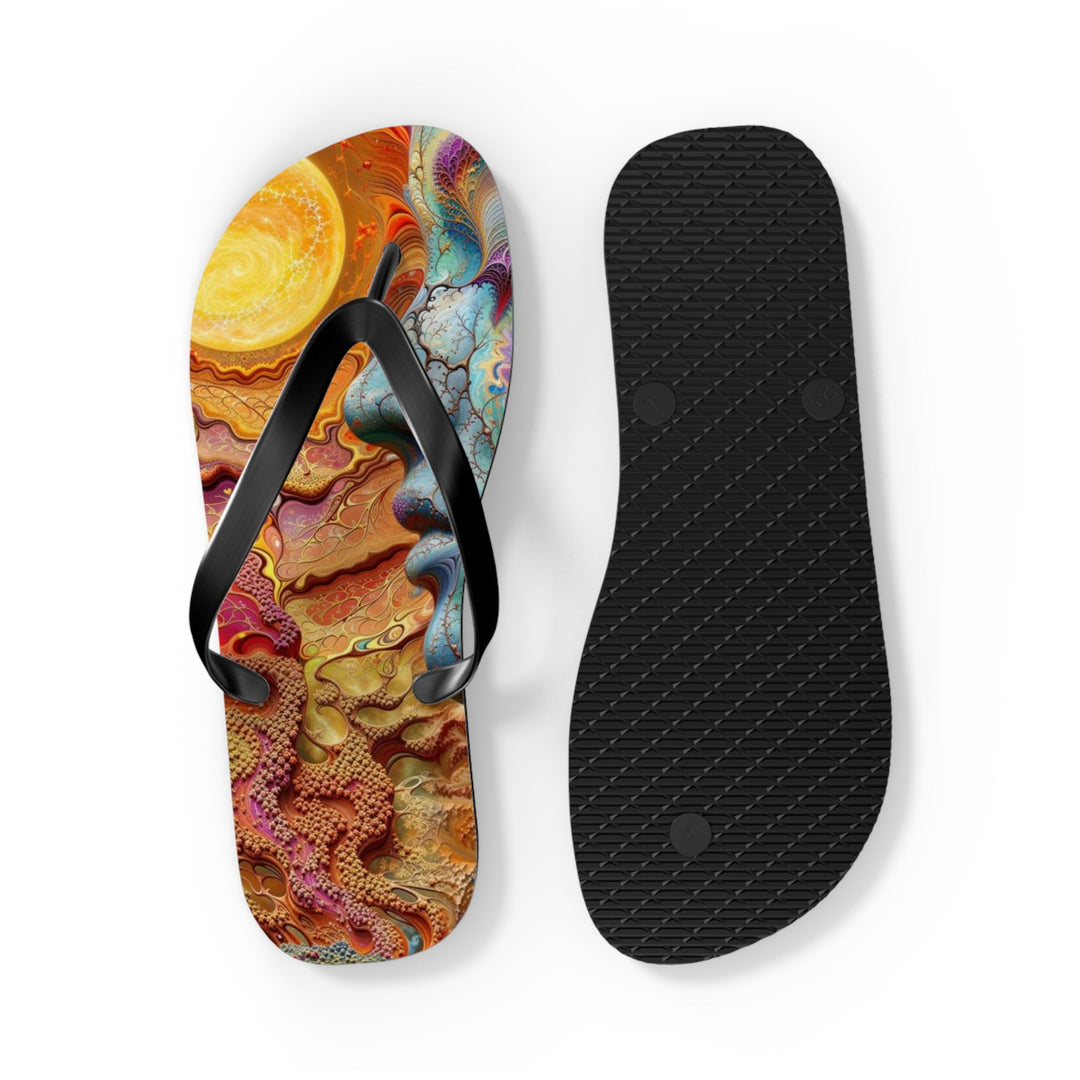 Surreal Nature Portrait - Flip Flops - Shoes - g(0D·IO) - XL - Black sole -