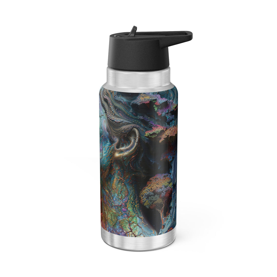 Surreal Nature Portrait - Gator Tumbler 32oz - Mug - g(0D·IO) - Silver - 32oz -