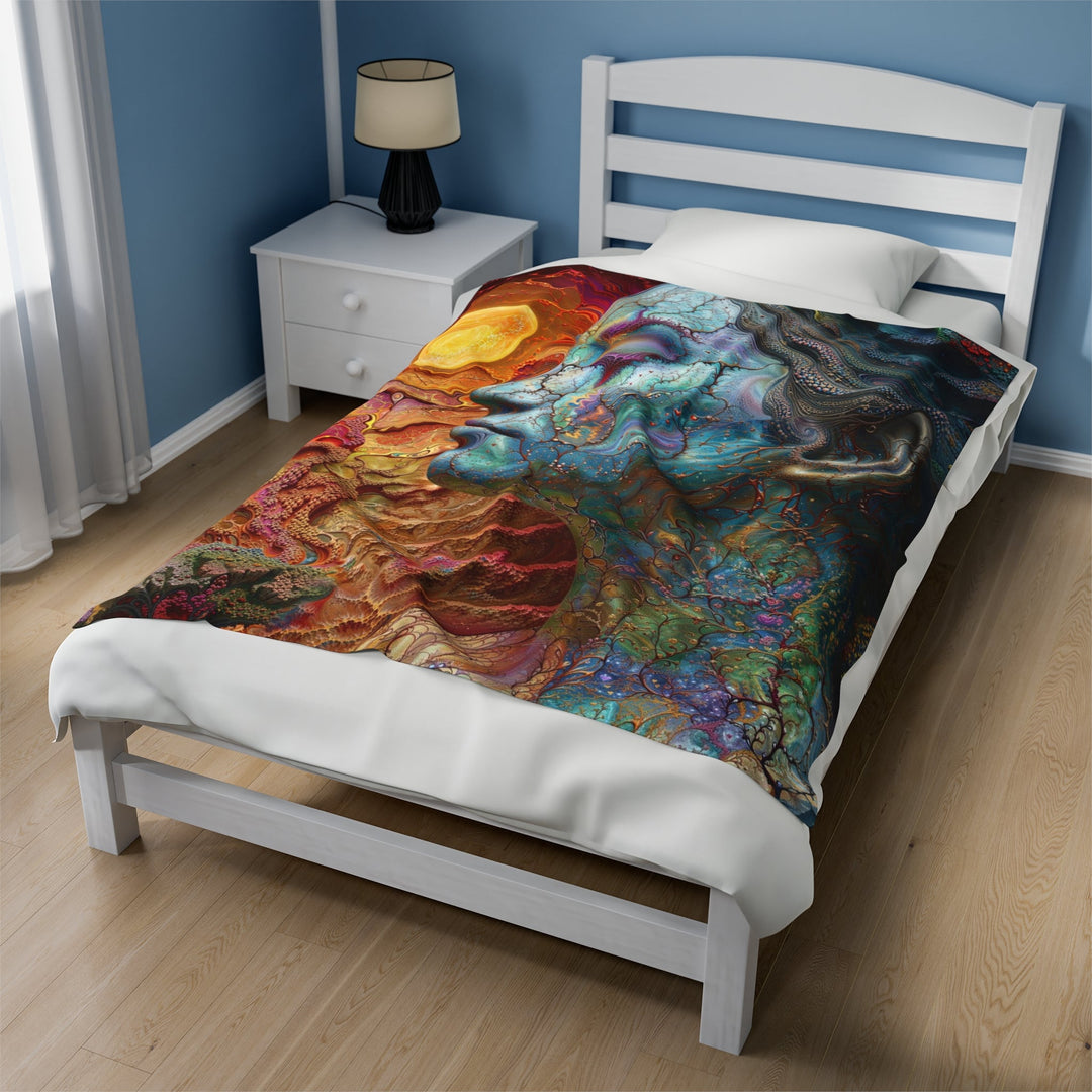 Surreal Nature Portrait - Velveteen Plush Blanket - All Over Prints - g(0D·IO) - 60" × 80" - -