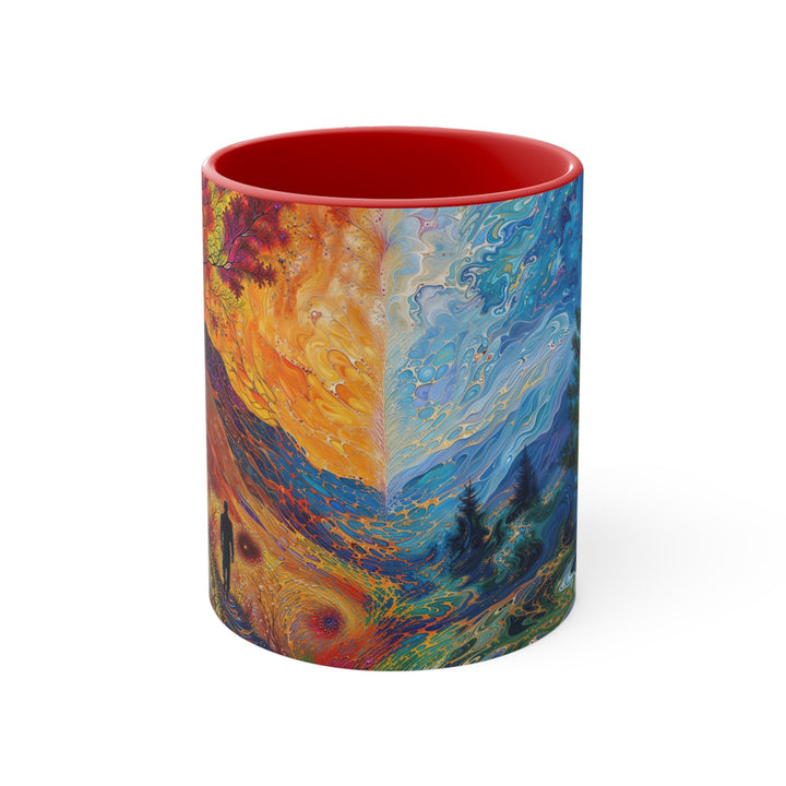 Surreal Nature's Contrast - Accent Coffee Mug - Mug - g(0D·IO) - Red - 11oz -