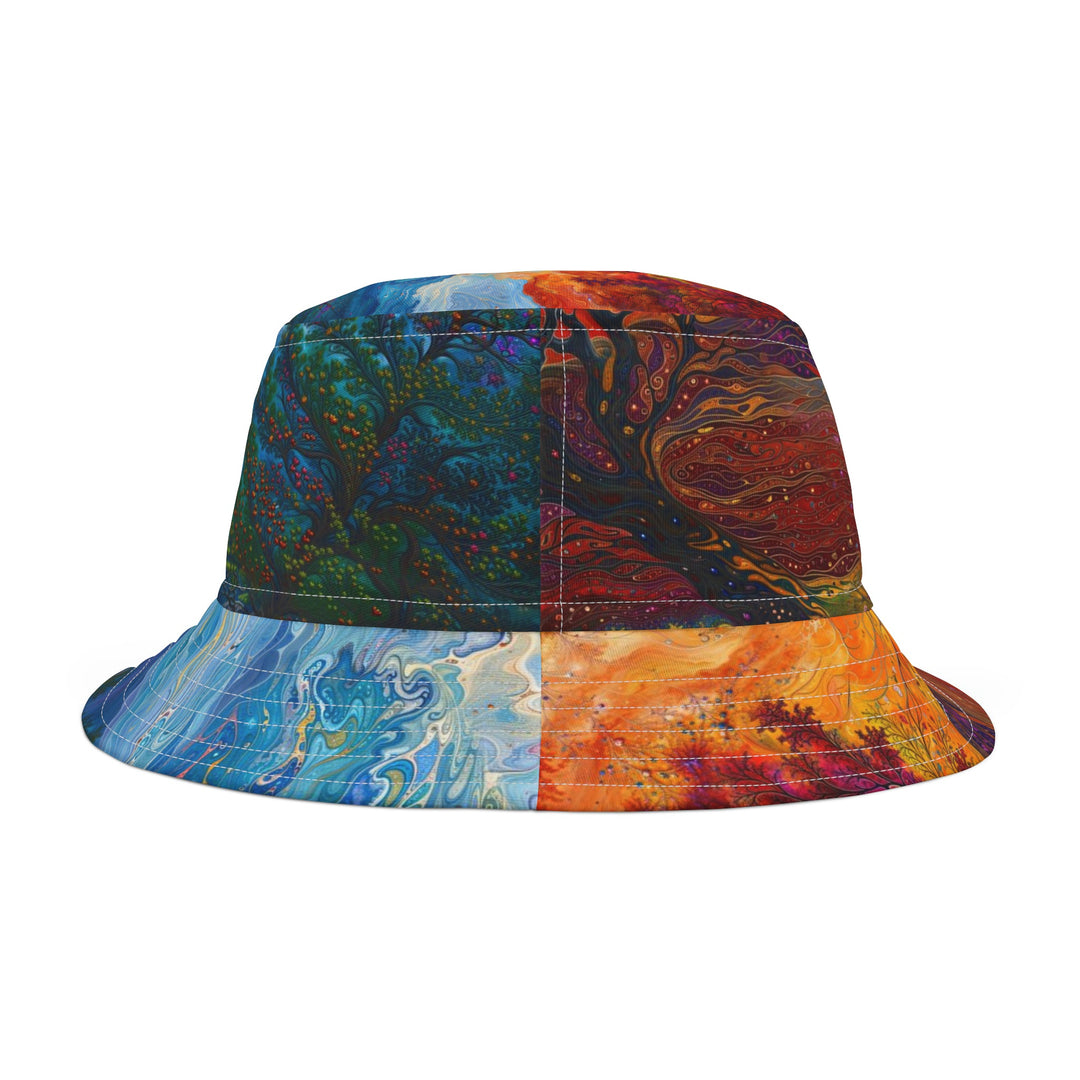 Surreal Nature's Contrast - Bucket Hat - Hats - g(0D·IO) - Large - White stitching -