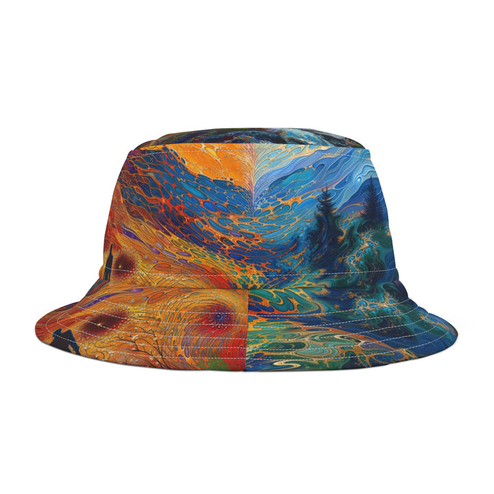 Surreal Nature's Contrast - Bucket Hat - Hats - g(0D·IO) - Large - White stitching -