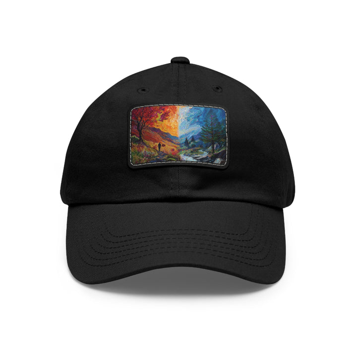 Surreal Nature's Contrast - Dad Hat - Hats - g(0D·IO) - Black / Black patch - Rectangle - One size