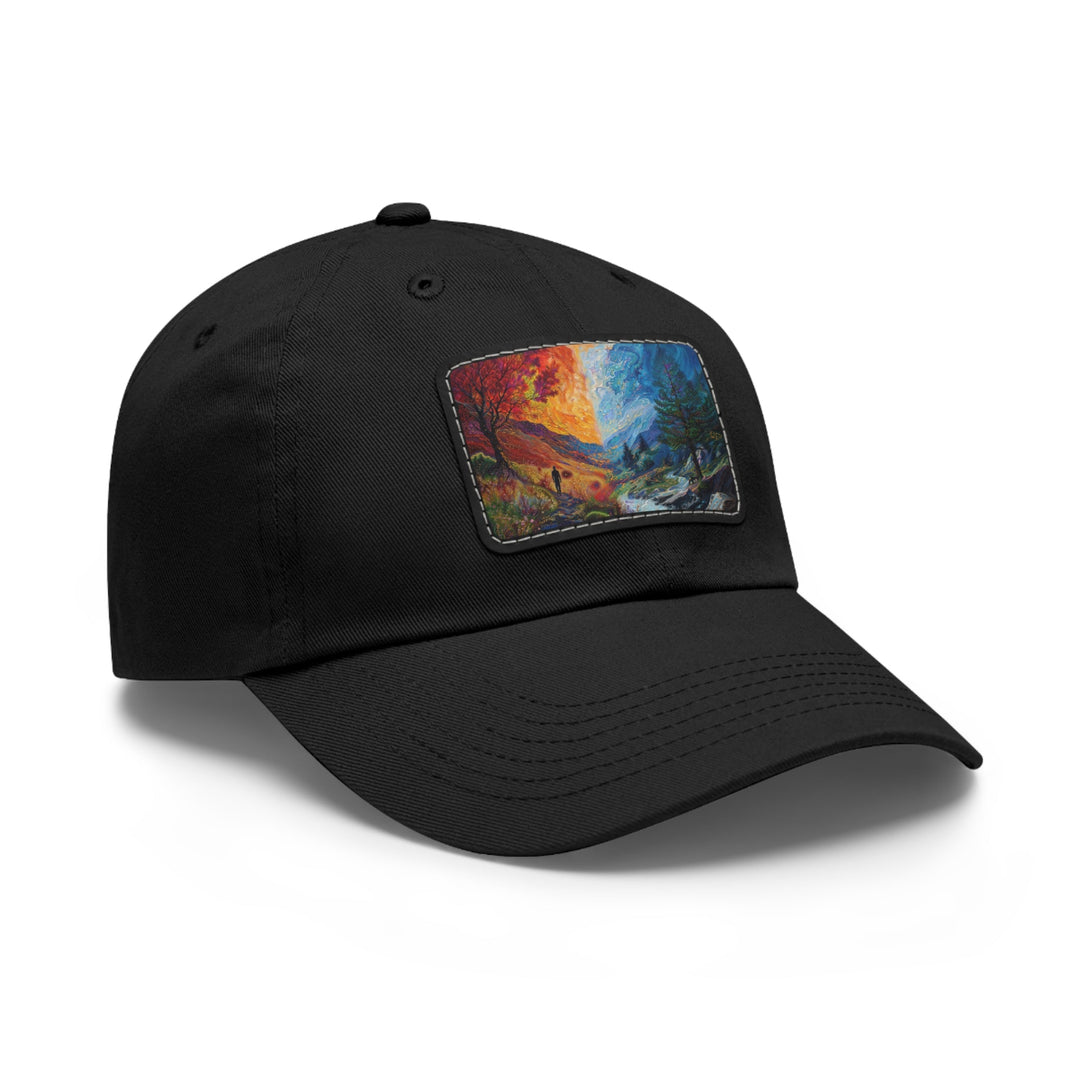 Surreal Nature's Contrast - Dad Hat - Hats - g(0D·IO) - White / Black patch - Rectangle - One size