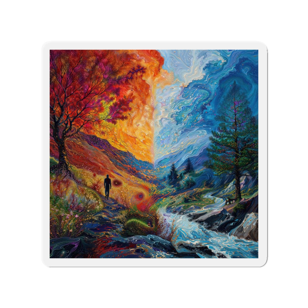 Surreal Nature's Contrast - Die-cut Magnet - Home Decor - g(0D·IO) - 3" x 3" - Die-Cut - 1 pc